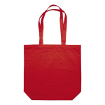 Shopper di vari colori con manici lunghi in cotone canvas 250 g/m² color rosso terza vista
