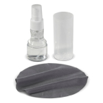 Dispenser in plastica per pulizia schermi con panno in microfibra 30ml color bianco trasparente quarta vista