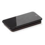 Powerbank wireless da 4.000mAh con finitura gommata e ventose color nero terza vista
