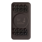 Powerbank wireless da 4.000mAh con finitura gommata e ventose color nero quinta vista