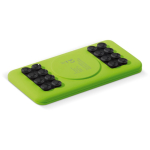 Powerbank wireless da 4.000mAh con finitura gommata e ventose color lime seconda vista