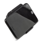 Caricatore wireless e supporto con finitura morbida per cellulare 5W color nero quarta vista