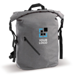 Zaino roll-top impermeabile IPX3 con spallacci regolabili da 20-22L vista area di stampa