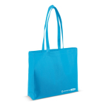 Borsa ecologica in rPET 100 g/m² con manici lunghi e soffietto color blu