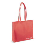 Borsa ecologica in rPET 100 g/m² con manici lunghi e soffietto color rosso