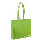 Borsa ecologica in rPET 100 g/m² con manici lunghi e soffietto color lime