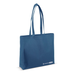 Borsa ecologica in rPET 100 g/m² con manici lunghi e soffietto color blu scuro
