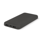 Power bank compatto da 10.000mAh in plastica riciclata color grigio scuro