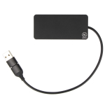 Hub USB in alluminio con 3 porte e cavetto lungo 20 cm color nero terza vista