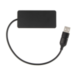Hub USB in alluminio con 3 porte e cavetto lungo 20 cm color nero quarta vista