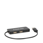 Hub USB-C e USB-A in alluminio riciclato con 3 porte vista area di stampa