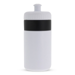 Borraccia sportiva di plastica senza BPA con dettaglio colorato 500ml color bianco/nero