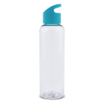 Borraccia promozionale in rPET trasparente con tappo colorato 600ml color turchese
