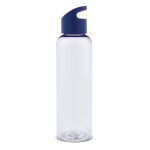 Borraccia promozionale in rPET trasparente con tappo colorato 600ml color blu trasparente