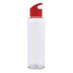 Borraccia promozionale in rPET trasparente con tappo colorato 600ml color rosso trasparente