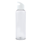 Borraccia promozionale in rPET trasparente con tappo colorato 600ml color bianco trasparente terza vista
