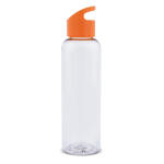 Borraccia promozionale in rPET trasparente con tappo colorato 600ml color arancione trasparente