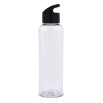 Borraccia promozionale in rPET trasparente con tappo colorato 600ml color nero trasparente