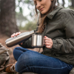 Borraccia in acciaio inossidabile a doppia parete ermetica 750ml color argento settima vista