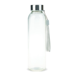 Bottiglia in vetro trasparente con tappo antigoccia e cinturino 500 ml color trasparente