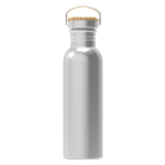 Borraccia in acciaio inox antigoccia con rivestimento a polvere 750 ml color argento