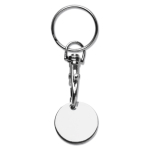 Portachiavi personalizzato in metallo con gettone carrello Silver Coin color argento seconda vista