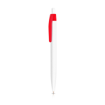 Penna a sfera in plastica con clip colorata e inchiostro nero color rosso