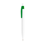 Penna a sfera in plastica con clip colorata e inchiostro nero color verde