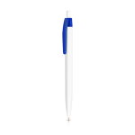 Penna a sfera in plastica con clip colorata e inchiostro nero color blu reale