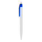 Penna a sfera in plastica con clip colorata e inchiostro nero color blu reale