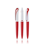 Penna in plastica a forma di cigno in vari colori e inchiostro nero color rosso
