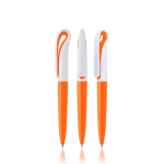Penna in plastica a forma di cigno in vari colori e inchiostro nero color arancione
