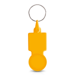 Portachiavi in plastica con gettone per carrello ideale per la spesa color giallo