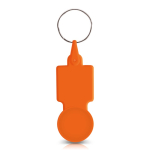 Portachiavi in plastica con gettone per carrello ideale per la spesa color arancione