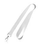 Lanyard economici personalizzati su un lato largo 20 mm BasicStyle color bianco