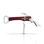 Cavatappi con lama ed apribottiglie in acciaio inox e PS Chef color bordò