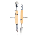 Coltellino multifunzione da campeggio divisibile con posate Camping color marrone chiaro