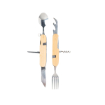 Coltellino multifunzione da campeggio divisibile con posate Camping color marrone chiaro vue d'impression