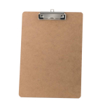 Cartellina portadocumenti personalizzata in MDF clip in metallo color marrone chiaro