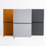 Taccuino A5 in pelle riciclata elastico orizzontale pagine puntinate vue 2