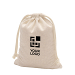 Sacca in cotone con lacci e manici per il trasporto 110 g/m2 vue d'impression