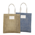 Borsa in juta con manici in cotone e tessuto con motivo a zig-zag vue detaillée 7