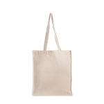 Borsa con manici lunghi e soffietto in cotone organico 220 g/m² color beige vue d'impression