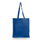 Borsa con manici lunghi e soffietto in cotone organico 220 g/m² color blu mare
