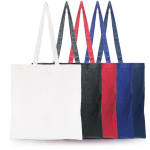 Borsa di cotone organico con manici lunghi 140 g/m2 Upcycling vue avec plusieurs couleurs