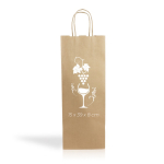 Busta per bottiglia di carta kraft da 120 g/m² con certificazione FSC color naturale