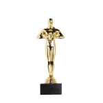 Trofeo a forma di statuetta dorata ideale per premi e riconoscimenti color oro vue d'impression