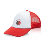 Cappellino da adulto con rete posteriore traspirante e pannello frontale 370 g/m2 color rosso vue avec logo imprimé