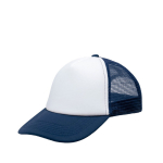 Cappellino da adulto con rete posteriore traspirante e pannello frontale 370 g/m2 color blu mare vue d'impression