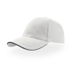 Cappello morbido in cotone twill di cotone spazzolato pesante 250 g/m² color bianco/blu